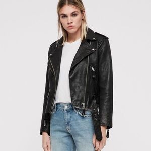 ALL SAINTS Sarana Leather Biker Jacket black
